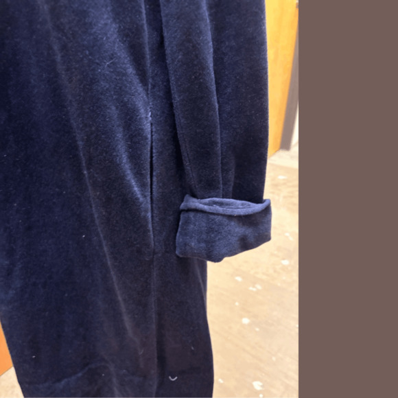 Christian Dior Velour Robe | Navy Zip-Up | Size M | Vintage - Picture 3 of 6